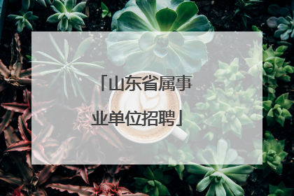 山东省属事业单位招聘