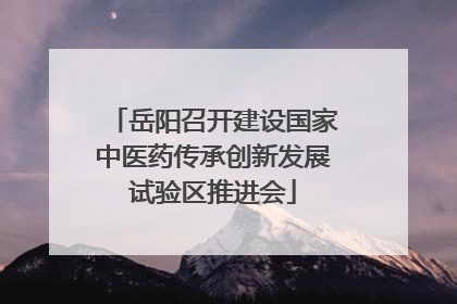 岳阳召开建设国家中医药传承创新发展试验区推进会