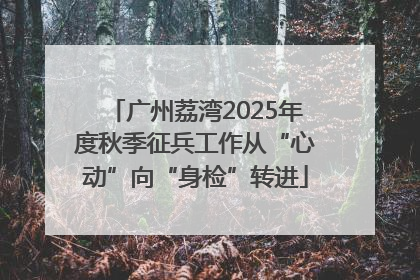 广州荔湾2025年度秋季征兵工作从“心动”向“身检”转进