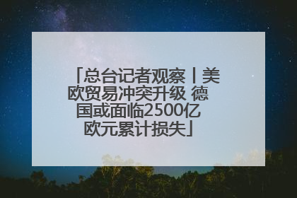 总台记者观察丨美欧贸易冲突升级 德国或面临2500亿欧元累计损失