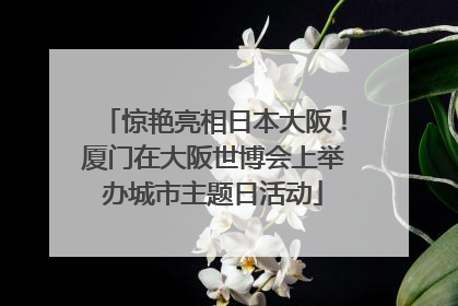 惊艳亮相日本大阪！厦门在大阪世博会上举办城市主题日活动