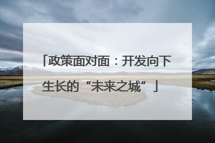 政策面对面：开发向下生长的“未来之城”