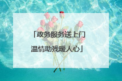 政务服务送上门 温情助残暖人心