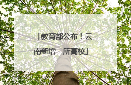 教育部公布！云南新增一所高校
