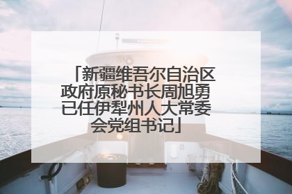 新疆维吾尔自治区政府原秘书长周旭勇已任伊犁州人大常委会党组书记