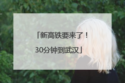 新高铁要来了！30分钟到武汉