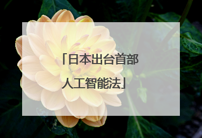日本出台首部人工智能法