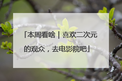 本周看啥｜喜欢二次元的观众，去电影院吧