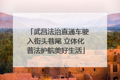 武昌法治直通车驶入街头巷尾 立体化普法护航美好生活