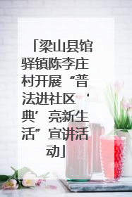 梁山县馆驿镇陈李庄村开展“普法进社区‘典’亮新生活”宣讲活动