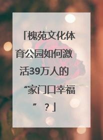 槐苑文化体育公园如何激活39万人的“家门口幸福”？