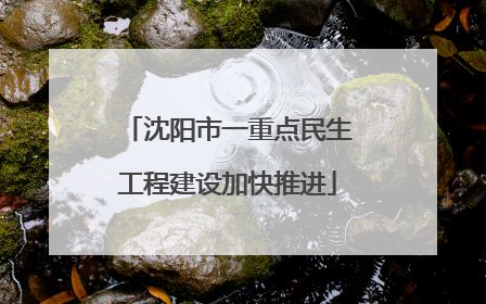 沈阳市一重点民生工程建设加快推进