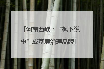 河南西峡：“枫下说事”成基层治理品牌