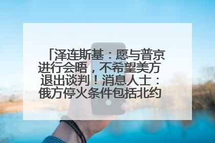 泽连斯基：愿与普京进行会晤，不希望美方退出谈判！消息人士：俄方停火条件包括北约“书面”保证不东扩