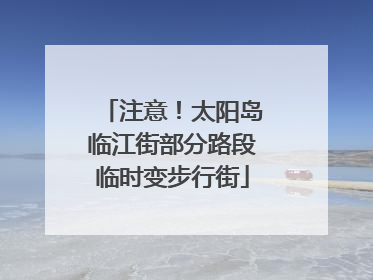 注意！太阳岛临江街部分路段临时变步行街