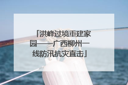 洪峰过境重建家园——广西柳州一线防汛抗灾直击