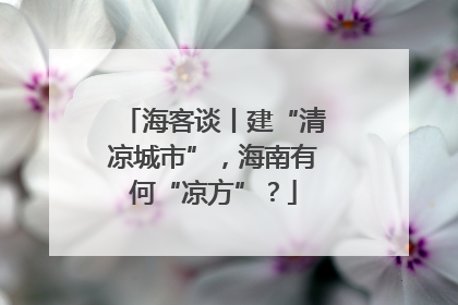 海客谈丨建“清凉城市”，海南有何“凉方”？