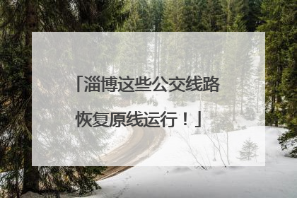 淄博这些公交线路恢复原线运行！
