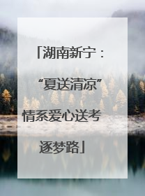 湖南新宁：“夏送清凉”情系爱心送考逐梦路