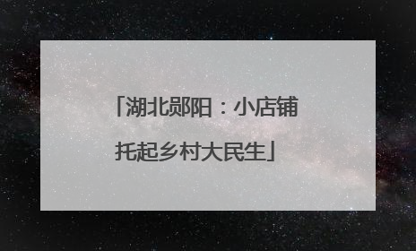 湖北郧阳：小店铺托起乡村大民生
