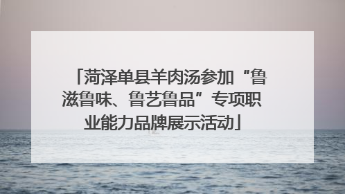 菏泽单县羊肉汤参加“鲁滋鲁味、鲁艺鲁品”专项职业能力品牌展示活动