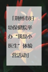荆州市妇幼保健院举办“我是小医生”体验营活动
