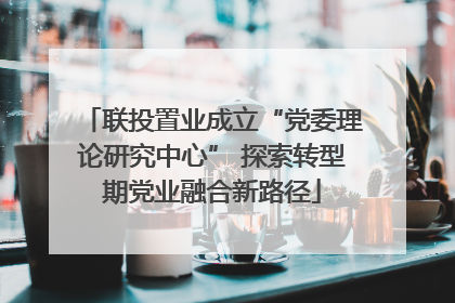 联投置业成立“党委理论研究中心” 探索转型期党业融合新路径