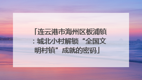 连云港市海州区板浦镇：城北小村解锁“全国文明村镇”成就的密码