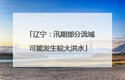辽宁：汛期部分流域可能发生较大洪水