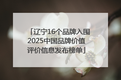 辽宁16个品牌入围2025中国品牌价值评价信息发布榜单