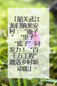 韶关武江龙归镇龙安村：“面子”“里子”“底子”同发力！“百千万工程”激活乡村新动能