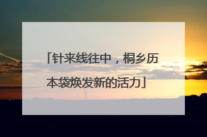 针来线往中，桐乡历本袋焕发新的活力