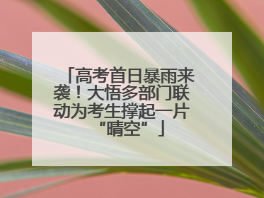 高考首日暴雨来袭！大悟多部门联动为考生撑起一片“晴空”
