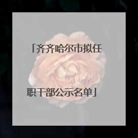 齐齐哈尔市拟任职干部公示名单