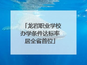 龙岩职业学校办学条件达标率居全省首位