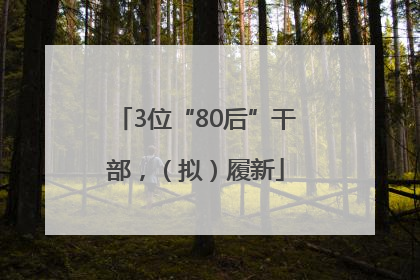 3位“80后”干部，（拟）履新