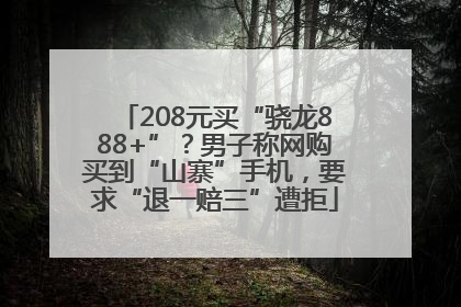 208元买“骁龙888+”？男子称网购买到“山寨”手机，要求“退一赔三”遭拒