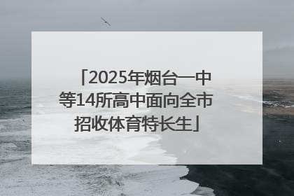 2025年烟台一中等14所高中面向全市招收体育特长生