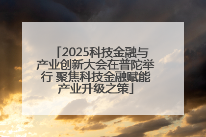 2025科技金融与产业创新大会在普陀举行 聚焦科技金融赋能产业升级之策