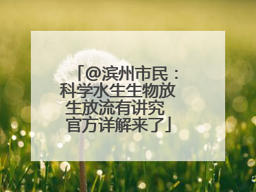 @滨州市民：科学水生生物放生放流有讲究 官方详解来了